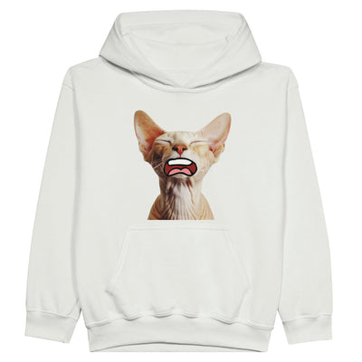 Sudadera con capucha júnior estampado de gato 