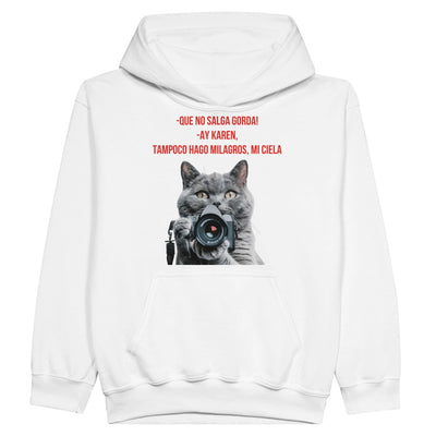 Sudadera con capucha júnior estampado de gato 