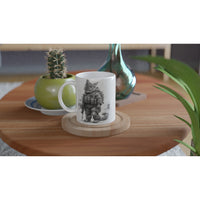 Taza Blanca con Impresión de Gato "Comando Gatuno SWAT" Michilandia | La tienda online de los fans de gatos