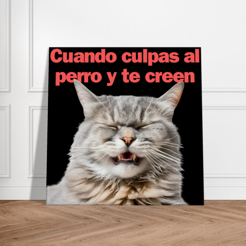 Lienzo de gato "Risa Culpable" Michilandia | La tienda online de los fans de gatos