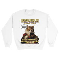 Sudadera Unisex Estampado de Gato "Aristogato Conectado" Michilandia | La tienda online de los fans de gatos