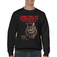 Sudadera Unisex Estampado de Gato "Fit o Feliz" Michilandia | La tienda online de los fans de gatos