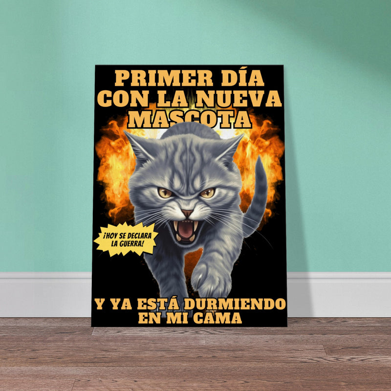 Lienzo de gato "Nuevo Rival" Michilandia | La tienda online de los fans de gatos