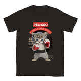 Camiseta unisex estampado de gato "Peligro"