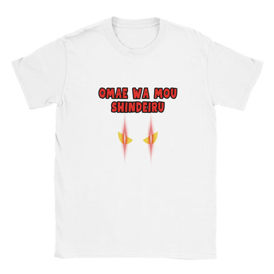 Camiseta unisex estampado de gato "Mirada Letal: Omae wa mou shindeiru" Michilandia | La tienda online de los amantes de gatos