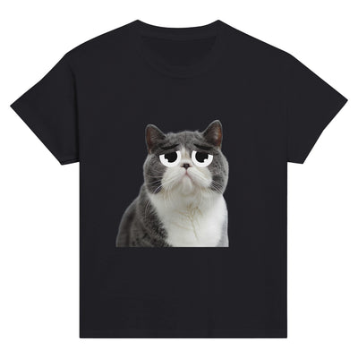 Camiseta Junior Unisex Estampado de Gato "Triste pero Gracioso" Michilandia