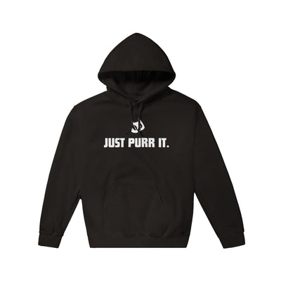 Sudadera con Capucha Unisex Estampado de Gato "Just Purr It." Michilandia | La tienda online de los fans de gatos