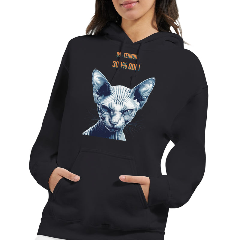 Sudadera con Capucha Unisex Estampado de Gato "Sphynx Implacable" Michilandia