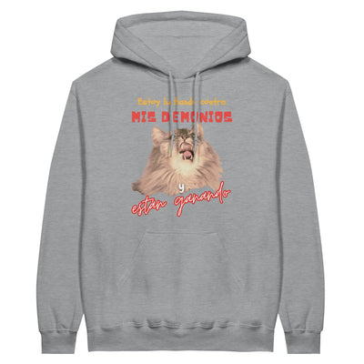 Sudadera con Capucha Unisex Estampado de Gato "Lucha Interna" Michilandia | La tienda online de los fans de gatos