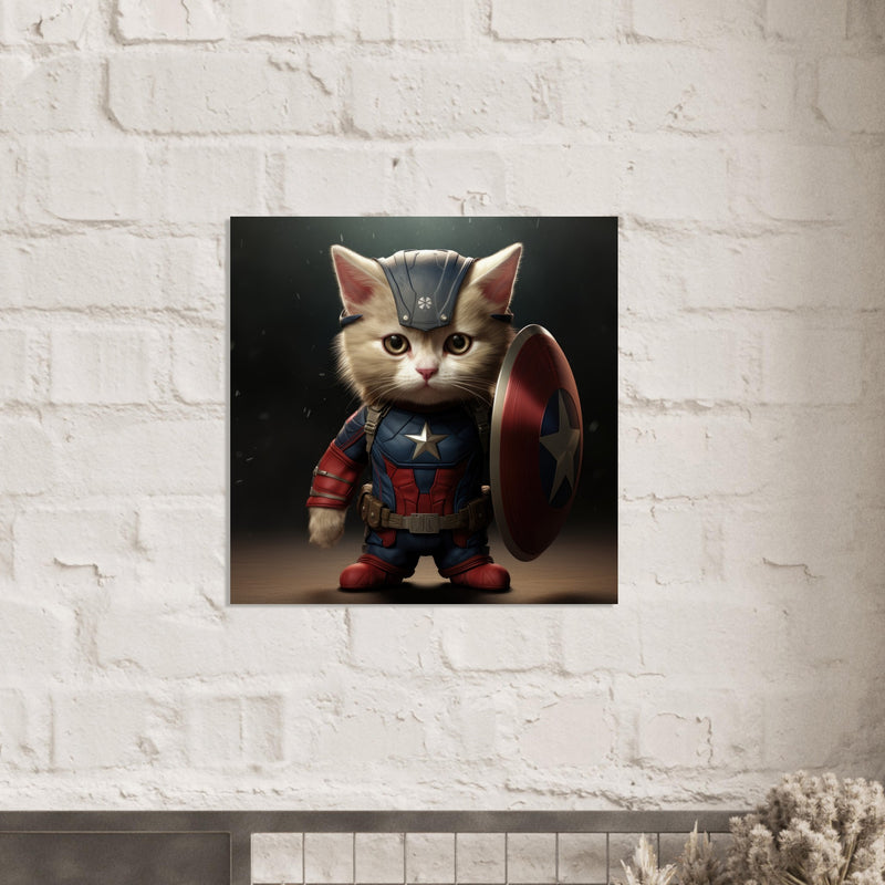 Póster de gato "Michi Captain America" Gelato