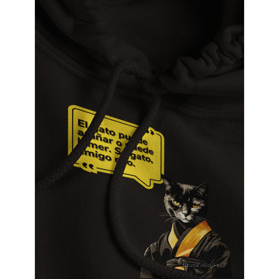 Sudadera con Capucha Unisex Estampado de Gato "Bruce Michi Lee" Michilandia | La tienda online de los amantes de gatos