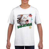 Camiseta Junior Unisex Estampado de Gato "Grito Meme"