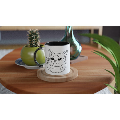 Taza Bicolor con Impresión de Gato "Lágrimas de Aprobación" Michilandia