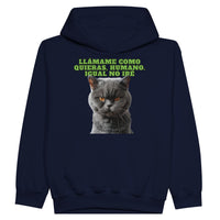 Sudadera con capucha júnior estampado de gato "Actitud Miau" Michilandia | La tienda online de los fans de gatos