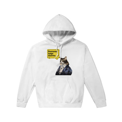 Sudadera con Capucha Unisex Estampado de Gato "René Michi Descartes" Michilandia | La tienda online de los amantes de gatos