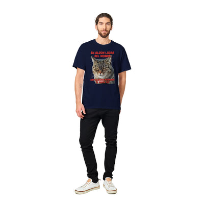 Camiseta Unisex Estampado de Gato "Mirada Inquisitiva" Michilandia | La tienda online de los fans de gatos