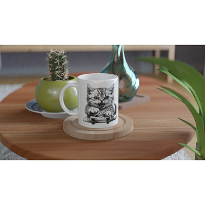 Taza Blanca con Impresión de Gato "Gamer Miau Frustrado" Michilandia | La tienda online de los fans de gatos