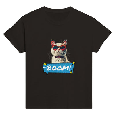 Camiseta Junior Unisex Estampado de Gato "Explosión Miau" Michilandia