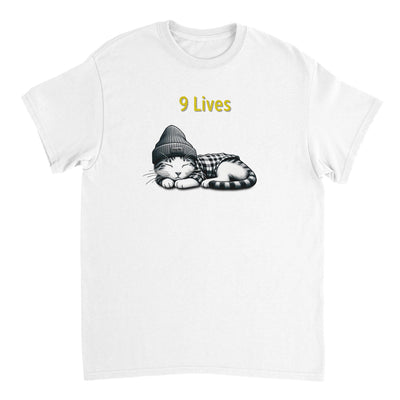 Camiseta Unisex Estampado de Gato "9 Lives" Michilandia | La tienda online de los fans de gatos