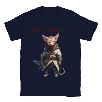 Camiseta unisex estampado de gato "Assassin's Sphynx" Gelato