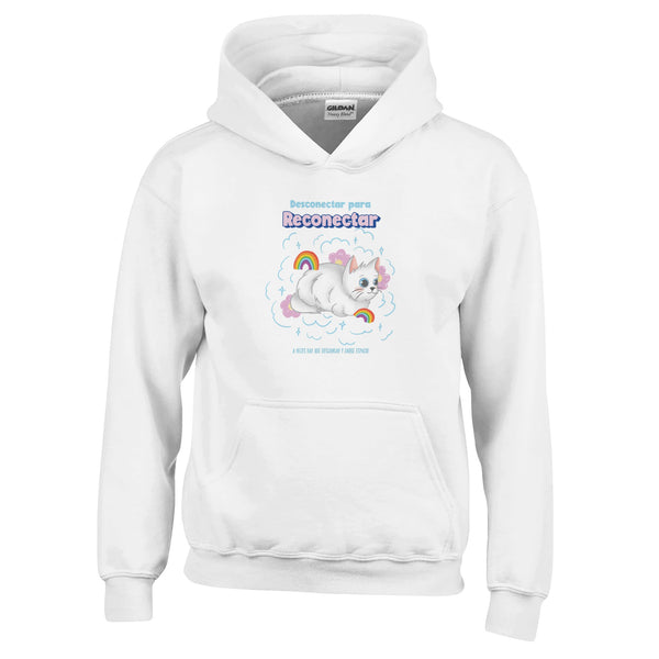 Sudadera con Capucha Júnior Estampado de Gato "Nube de Paz"