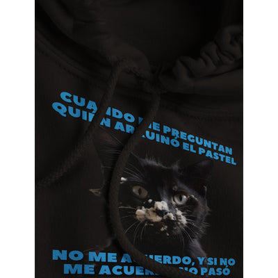 Sudadera con Capucha Unisex Estampado de Gato "Miau y el Pastel" Michilandia | La tienda online de los fans de gatos