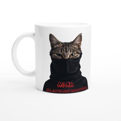 Taza Blanca con Impresión de Gato 