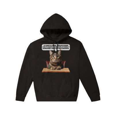 Sudadera con Capucha Unisex Estampado de Gato "Confesión Incomoda" Michilandia | La tienda online de los fans de gatos