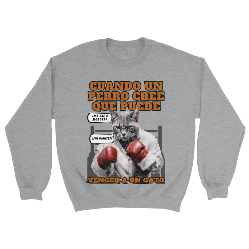 Sudadera unisex estampado de gato "Round One" Michilandia | La tienda online de los amantes de gatos