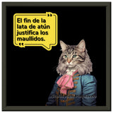 Póster Semibrillante de Gato con Marco Metal "Nicolás Michi Maquiavelo" Michilandia | La tienda online de los amantes de gatos