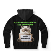 Sudadera deportiva con capucha unisex estampado de gato "Desinterés Felino" Subliminator