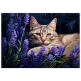 Lienzo de gato "Michi entre Irises" Gelato