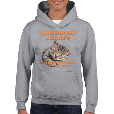 Sudadera con capucha júnior estampado de gato "Vida de Miau" Michilandia | La tienda online de los fans de gatos