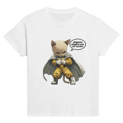 Camiseta Junior Unisex Estampado de Gato 