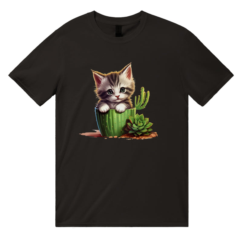 Camiseta unisex estampado de gato "Cactus comestible" Gelato