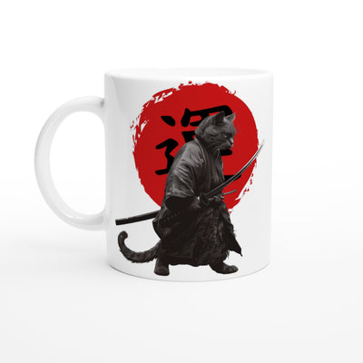 Taza Blanca con Impresión de Gato 