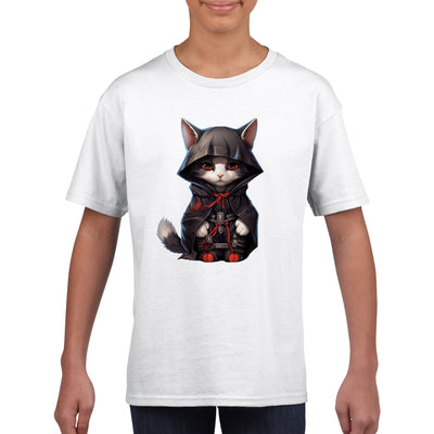 Camiseta júnior unisex estampado de gato 