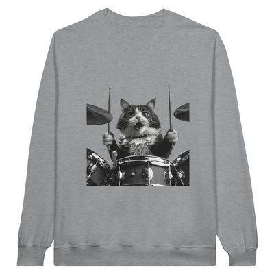 Sudadera Unisex Estampado de Gato "Batería Gatuna" Michilandia | La tienda online de los fans de gatos