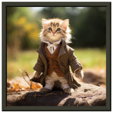 Póster semibrillante de gato con marco metal "Michi Bilbo el Hobbit" Gelato