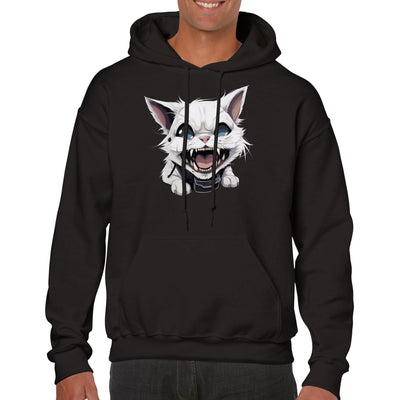 Sudadera con capucha unisex estampado de gato 