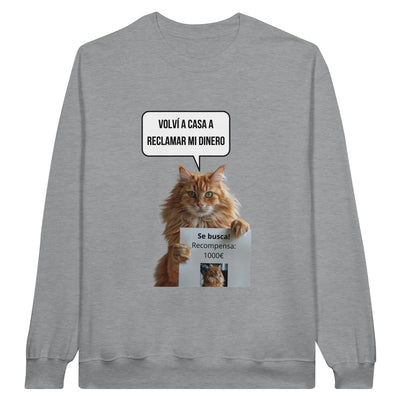 Sudadera Unisex Estampado de Gato "Recompensa Miau" Michilandia