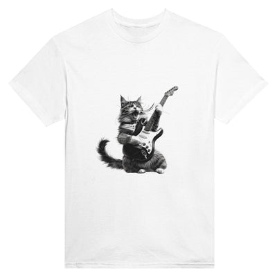 Camiseta Unisex Estampado de Gato "Rocker Miau" Michilandia | La tienda online de los fans de gatos