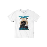 Camiseta júnior unisex estampado de gato "El Desastre Peluquero" Michilandia | La tienda online de los amantes de gatos