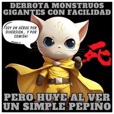 Panel de aluminio impresión de gato "One Punch Cat" Michilandia | La tienda online de los amantes de gatos