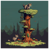 Panel de madera impresión de gato "Pixel Cats" Gelato