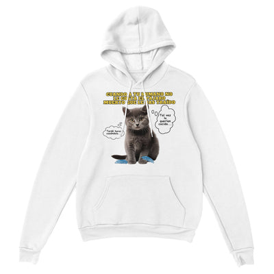 Sudadera con Capucha Unisex Estampado de Gato "Regalo Incomprendido" Michilandia | La tienda online de los amantes de gatos