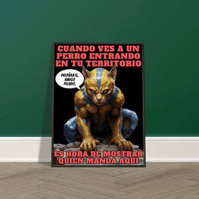 Póster Semibrillante de Gato con Marco Metal 