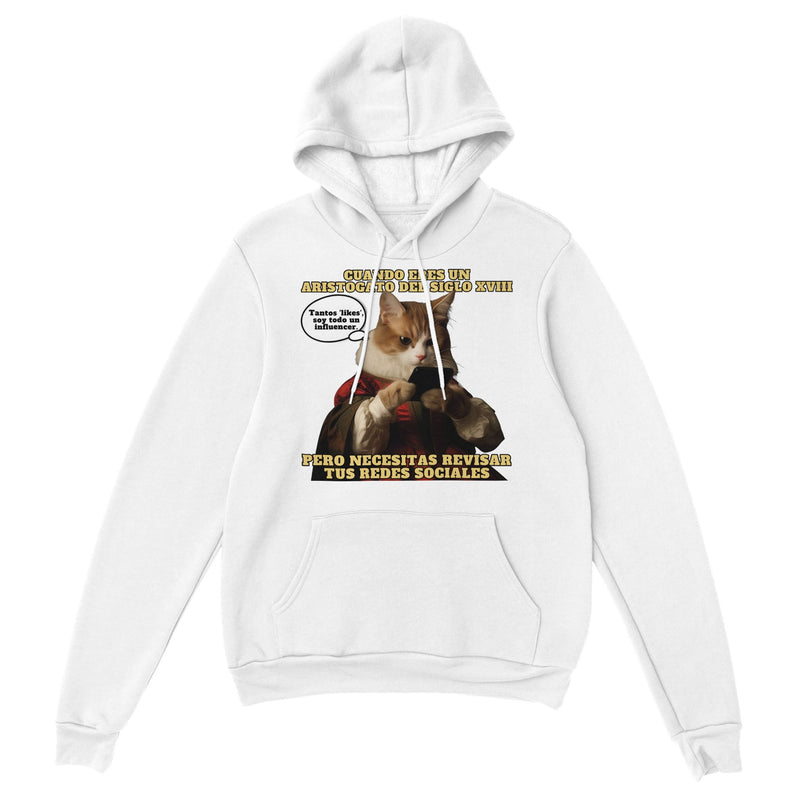 Sudadera con Capucha Unisex Estampado de Gato "Aristogato Conectado" Michilandia | La tienda online de los fans de gatos