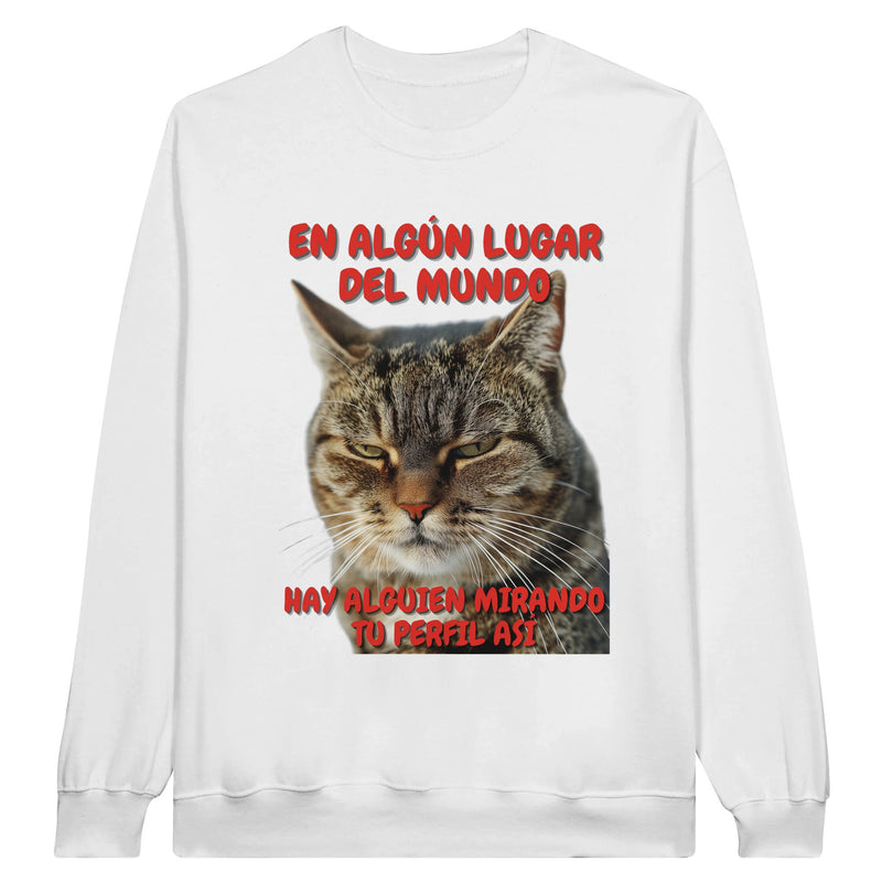 Sudadera Unisex Estampado de Gato "Mirada Inquisitiva" Michilandia | La tienda online de los fans de gatos