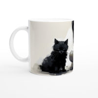 Taza blanca con impresión de gato "Boceto de Ternura" Gelato